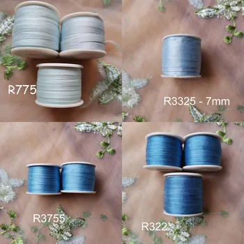 100% Натуральная Шелковая лента для Вышивания Крестиком Ленты для Вышивки Лавандой Delft Royal Blue Цвет 13 мм 7 мм 4 мм 2 мм, 5 м/шт.