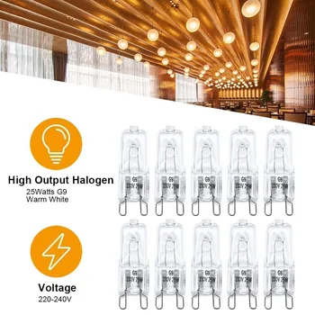 10шт Home G9 25 Вт/40 Вт/60 Вт 220 В Галогенные Лампочки Накаливания Заменяют Светодиодные Лампы Теплого Белого Цвета Для Холодильников|Духовок