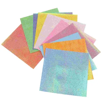 150 шт Квадратной бумаги Васи Оригами, складывающейся из бумаги, для детей, блестящей, складывающейся из бумаги, ручной работы, Мультфильм, Сделай САМ, Мерцающий