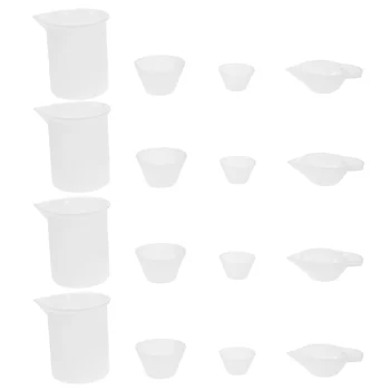 16 Силиконовых мерных стаканчиков Антипригарные силиконовые стаканчики для смешивания Инструменты для склеивания своими руками Стаканчики из эпоксидной смолы для эпоксидных форм для литья ювелирных изделий