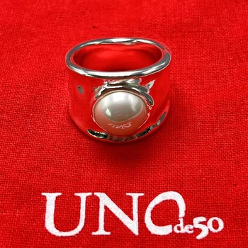 2023 UNOde50 Европейский и американский Простой дизайн, Изысканное женское кольцо с драгоценным камнем, Романтические праздничные украшения, подарочный пакет с сумкой