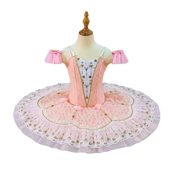2023 Новое розовое балетное платье-пачка для взрослых и детей, конкурсное платье для девочек, платье-пачка из репертуара Спящей красавицы