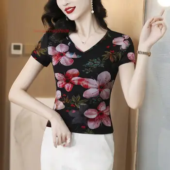 2023 традиционная китайская винтажная рубашка с национальным цветочным принтом, сетчатая эластичная рубашка, восточный костюм эпохи тан, китайская базовая рубашка, уличная одежда