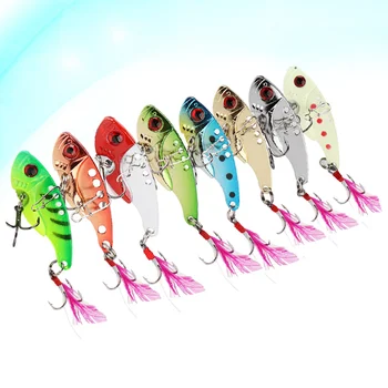 4ШТ Рыболовные Снасти Hard VIB Metal Wobble Bass Рыболовная Приманка Блесна Приманка Крючок для Рыбы 7 г (Случайный цвет)