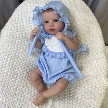 50 См Уже Окрашенная Кукла Reborn Baby LouLou Проснулась С Открытыми Глазами Реалистичная Новорожденная 3D Кожа DIY Игрушечная Фигурка Подарок На День Рождения Для Девочек