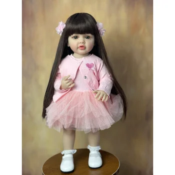 55-сантиметровые куклы-Реборн 22-дюймовые детские Реалистичные куклы-подставки для девочек с полным мягким силиконовым корпусом, подарок малышу на День Рождения