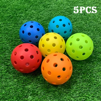 5шт Прочных уличных шариков для пиклбола с 40 отверстиями Тренировочные аксессуары для пиклбола 74 мм Стандартные шарики для пиклбола для соревнований
