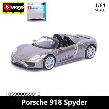Bburago 1:64 Porsche 918 Spyder Сплавная Модель Мини-Автомобиля, Изготовленная на заказ, и Детские Игрушки, Транспортные Средства, Карманные Украшения Для Автомобилей, Подарки Для Детей