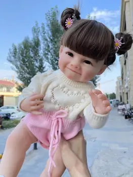 NPK 55CM Raya Full Body Мягкая Силиконовая Возрожденная Малышка девочка с Куклой Реалистичная Мягкая На Ощупь Высококачественная Кукла Подарки для Ребенка