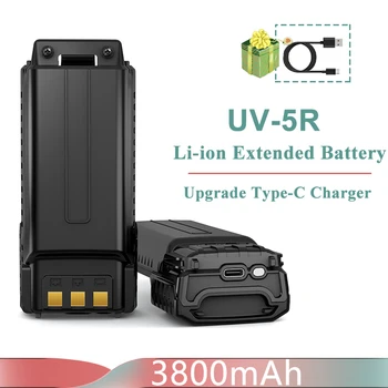 UV-5R Удлиненный Аккумулятор Type-C Зарядное Устройство 3800 мАч ShiQun BL-5 Для Портативной Рации Радио UV-5RA UV5RE UV-5X3 BF-F8HP GT-5R BF-F8 BF-F9