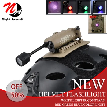 WADSN Новая тактическая светодиодная лампа для шлема, стробоскопический Скаутский фонарик, белый, красный, зеленый, цветной, ИК-лампа для шлема