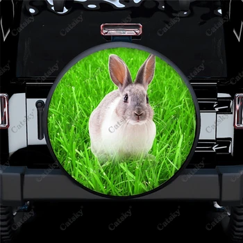 Автомобильные аксессуары Animal Rabbit Green, защитный чехол для запасного колеса, универсальный декоративный чехол для наружных колесных покрышек для кемпера