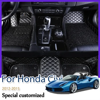 Автомобильный коврик на заказ для Honda Civic 2012 2013 2014 2015 Аксессуары для салона автомобиля, ковры, водонепроницаемые декоративные коврики