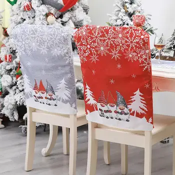 Высококачественная нетканая задняя крышка рождественского стула, декоративный чехол для обеденного стула, Рождественские украшения, чехлы для стульев