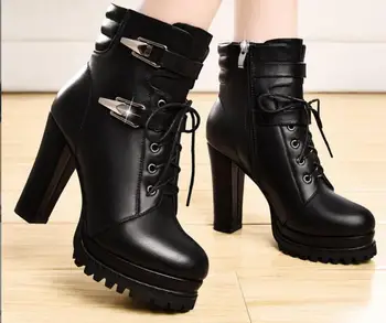 Высококачественные пикантные высокие сапоги, женские зимние ботинки из мягкой кожи, удобные женские длинные сапоги на теплом меху, черные женские ботинки на шнуровке