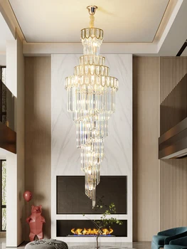 Длинная хрустальная люстра K9, освещающая большой отель в современном стиле, Элегантная свадебная люстра класса люкс Lustre Cristal