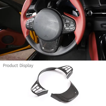 Для Toyota GR Supra A90 2019-2022 Настоящее углеродное волокно, украшение рулевого колеса автомобиля, наклейка на панель, аксессуары для интерьера автомобиля