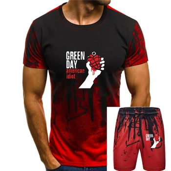 Женская футболка Летняя модная известная группа Green Day С принтом, короткий рукав, универсальная футболка с круглым вырезом, черно-серая Повседневная женская футболка
