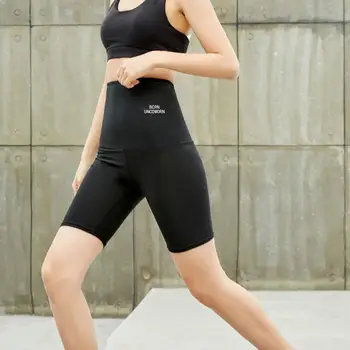 Женские спортивные штаны для фитнеса и бега, женские корректирующие фигуру Спортивные шорты с высокой талией, брюки для контроля потливости живота с пятью точками на груди