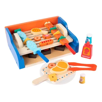 Игрушка-гриль, детская игрушка, имитация еды, притворные шампуры для барбекю, детская модель деревянной веревки для барбекю, родитель-ребенок