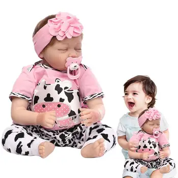 Имитационная кукла-младенец, реалистичные силиконовые куклы для новорожденных малышей с закрытыми глазами, имитирующая текстуру кожи, Новорожденная Девочка для малышей