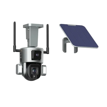Камера безопасности на солнечной батарее 1080P 4MP WIFI Наружная водонепроницаемая камера видеонаблюдения с обнаружением движения PIR