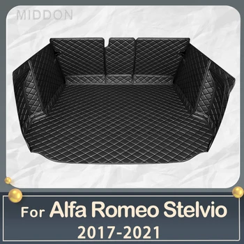 Коврик для багажника автомобиля Alfa Romeo Stelvio 2017 2018 2019 2020 2021 грузовой лайнер ковер аксессуары для интерьера чехол