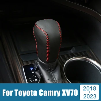 Кожаные автомобильные Ошейники для переключения передач, чехол для головки ручки переключения передач, чехол для Toyota Camry XV70 2018 2019 2020 2021 2022 2023 Аксессуары