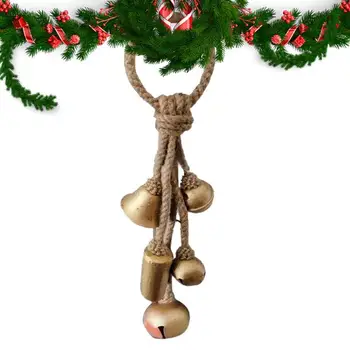 Колокольчики Harmony Jingle Bells Винтажные рождественские колокольчики с джутовой веревкой Гобелены Lucky Christmas Колокольчики Гигантские колокольчики Harmony на джуте