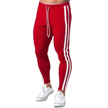 Красные повседневные брюки, мужские хлопчатобумажные тонкие джоггеры, тренировочные брюки, осенние тренировочные брюки, мужские спортивные штаны для тренажерного зала, спортивные штаны для бега, спортивные штаны для бега