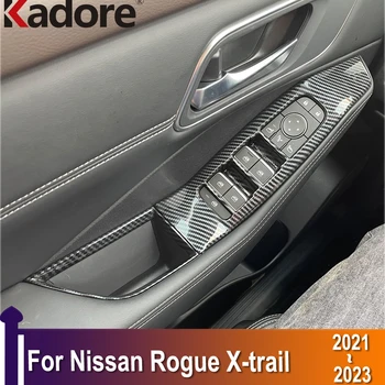 Крышка для подъема окна для Nissan Rogue X-trail 2021 2022 2023 Панель управления стеклом, Переключатель подъема стекла, Отделка Автомобильных аксессуаров