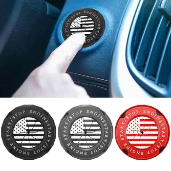 Крышка кнопки Start Stop Защита кнопки запуска двигателя автомобиля Защита от царапин Наклейка для декора интерьера автомобиля из цинкового сплава