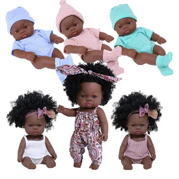 Куклы-Реборн Африканские Куклы-Младенцы 20 см 35 см Мягкие Реалистичные Куклы Детские Игрушки Для Девочек Reborn Baby Doll На Рождество Виниловые Куклы