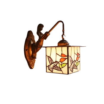 Лампа в европейском стиле, коридор, проход, Домашний сад, зеркало в ванной, Ретро Креативная Русалка, американский настенный светильник
