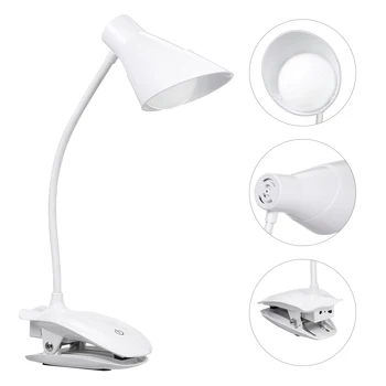 Лампа для защиты глаз, портативная настольная лампа с зажимом, светодиоды с регулируемой яркостью, USB-аккумуляторная Гибкая лампа с зажимом для чтения, Рабочая
