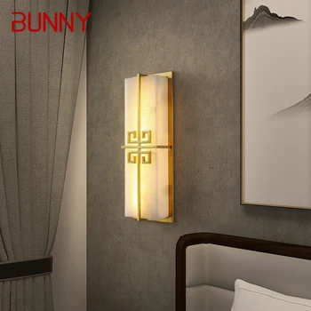 Латунный настенный светильник BUNNY LED Современные роскошные мраморные бра для внутреннего декора дома спальни гостиной коридора