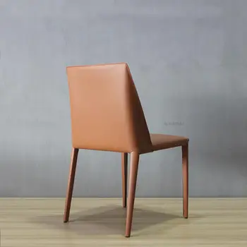 Легкий Обеденный стул в итальянском стиле, Роскошное Седло, Кожаная рама из углеродистой стали, Современная минималистичная мебель для клуба и ресторана