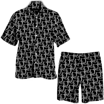 Летние мужские гавайские комплекты, модные рубашки/ костюмы на пуговицах с лацканами с буквенным принтом, короткий рукав, Повседневная Уличная одежда для пары хипстеров
