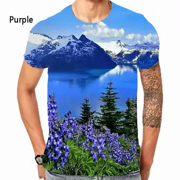 Летняя футболка бренда BIANYILONG с пейзажем и природными пейзажами, мужская модная повседневная футболка с короткими рукавами и 3D-печатью