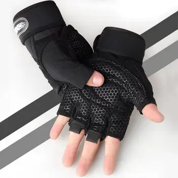 Лыжные перчатки, теплые ветрозащитные Дышащие Многофункциональные перчатки на половину пальца, велосипедные перчатки для занятий спортом и фитнесом, практичные 1 пара