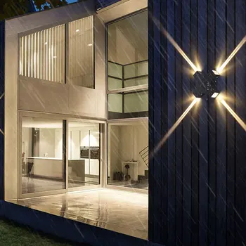 Многофункциональный светодиодный настенный светильник для дома, современный водонепроницаемый, простой в установке металлический наружный настенный светильник