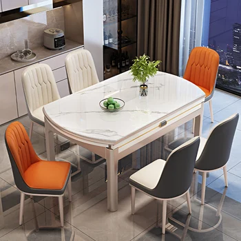 Мраморный обеденный стол в центре, стол для конференций, обеденный стол на балконе, обеденный стол на открытом воздухе, мебель для макияжа в прихожей Moveis Para Cozinha WJ35XP