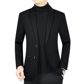 Мужская деловая куртка, повседневные мужские брендовые пальто, Весенне-осеннее пальто, мужские простые однотонные модные пальто, мужские куртки-блейзеры Z02