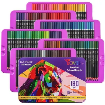 Набор профессиональных цветных карандашей KALOUR 180 цветов, набор для рисования, нетоксичные масляные карандаши для рисования, цветной карандаш