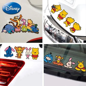 Наклейка на автомобиль Disney Tigger & Pooh Bear с Рисунком аниме, Водонепроницаемое Окно, Царапины на лобовом стекле, Декор, Наклейка на багаж для ноутбука, Аксессуары