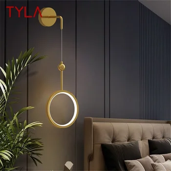 Настенные светильники TYLA Copper, бра, Современная Простая светодиодная лампа, Внутреннее приспособление для украшения дома