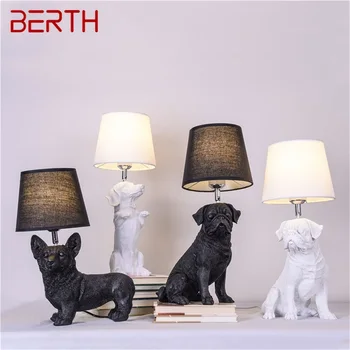 Настольные лампы для причала из светодиодной смолы, современное скандинавское креативное украшение в виде мультяшной собаки, Настольная лампа для дома
