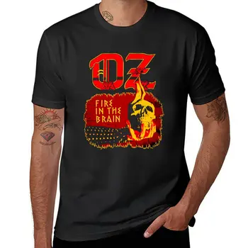 Новая футболка Oz - Fire in the brain, черная футболка, топы больших размеров, спортивная рубашка, мужская одежда, черные футболки для мужчин