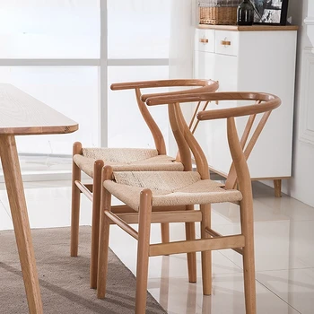 Обеденные стулья из массива дерева, мебель для столовой, кресло скандинавского дизайнера, Креативный бытовой стул со спинкой стулья