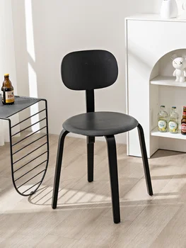 Обеденный стул Home Milk Tea Coffee Shop Креативный стул Nordic из массива дерева Дизайнерская современная минималистичная ресторанная спинка